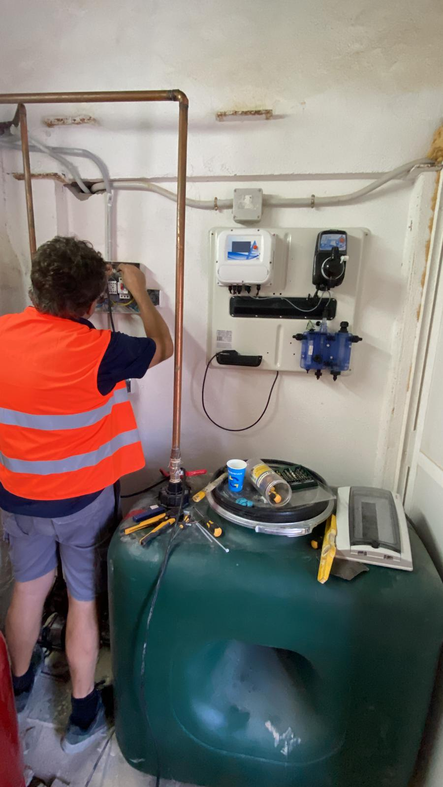 Instalación de aljibe tratada por el equipo técnico